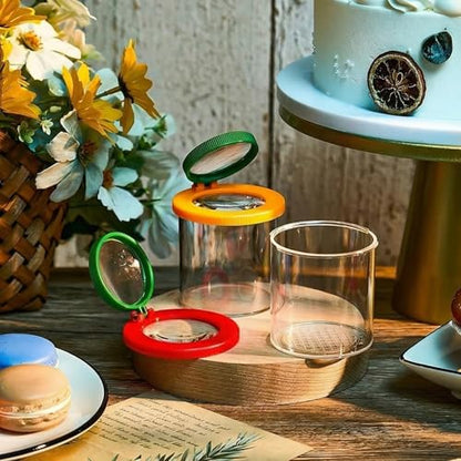 Skylety 2 Pieces Bug Jars Insect Viewer Catcher Bug Magnifying Insect Cage Container for Kids Children Science Nature Exploration Tool(Red,Yellow) - color: Red,yellow