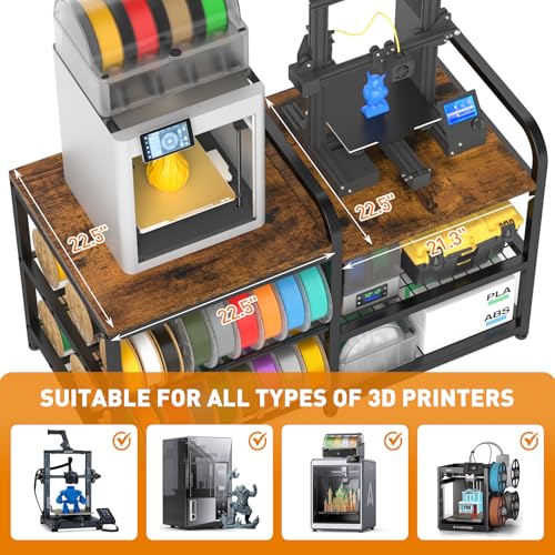 Dual‑Zoned 3D Printer Table with Filament Storage&AMS System Storage Shelf.