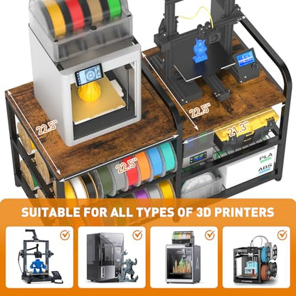 Dual‑Zoned 3D Printer Table with Filament Storage&AMS System Storage Shelf.