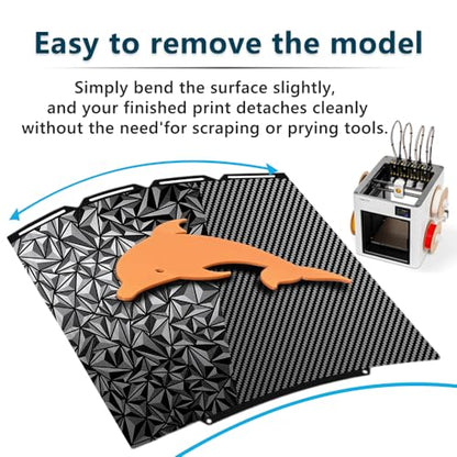Diamond+Carbon U1 Build Plate for Snapmaker U1 3D Printer, 276x293mm Dual-Sided PEO PET Magnetic Spring Steel Bed U1 Plate, High-Temp Resistant Printing Surface for Snapmaker U1 3D Printer Accesseries - size: 270x270mm for Snapmaker U1