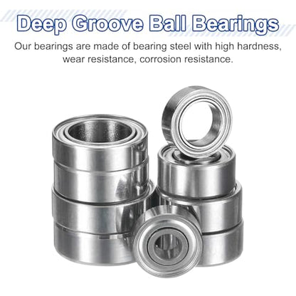 uxcell 12Pcs MR63ZZ Small Bearing, 3mm ID 6mm OD 2.5mm Width Double Shielded Deep Groove Ball Bearings for Electric Motor Skateboards 3D Printer, (ABEC 5) - size: MR63ZZ