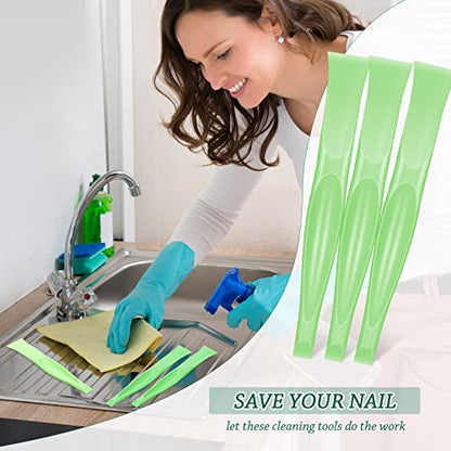 Honoson 6 Pcs Non-scratch Plastic Scraper Cleaning Tool, Green Color - color: Green Color