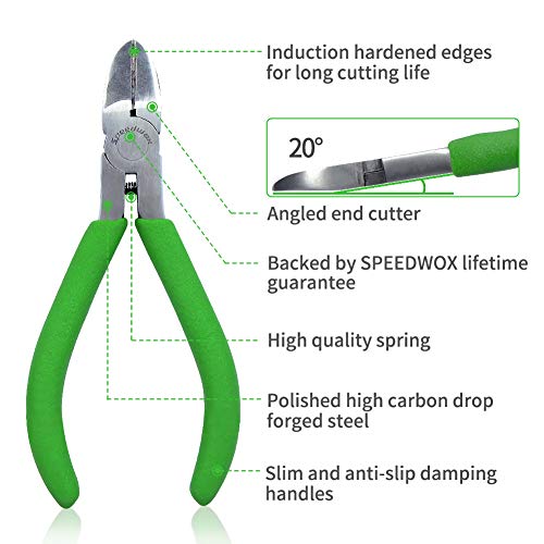 SPEEDWOX Mini Diagonal Pliers Thin Precision Wire Cutters 4-1/2 Inches Small Plastic Nippers Micro Side Cutters Fine Side Cutting Pliers Professional Jewelry Making Tool Beading Hobby Craft DIY - style: Diagonal Clamp