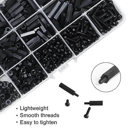 Meafeng 600PCS M3 Male Female Nylon Hex Spacer Standoffs Screws Nuts