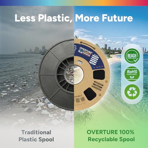 OVERTURE 10KG Bundle PLA Plus (PLA+) 3D Printer Filament 1.75mm - color: 00-black, size: 10KG
