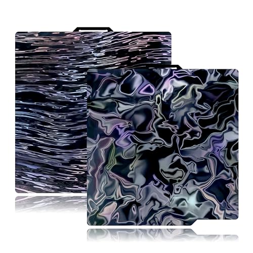 P1S P2S Build Plate for Bambu Lab A1 X2D P1P X1 X1C X1E, 257x257mm - color: Water Ripples+Wood Grain