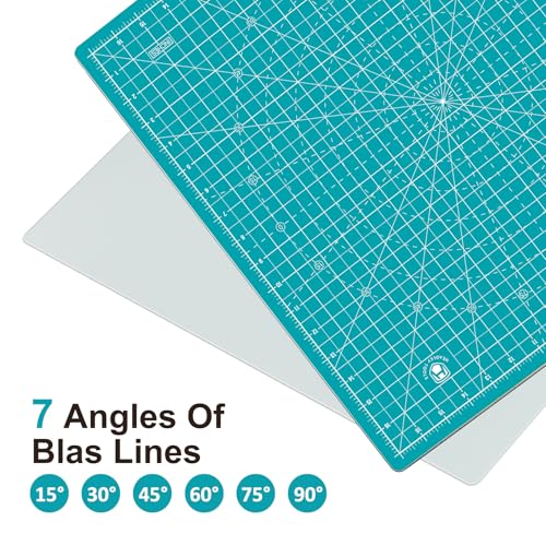 Headley Tools 17"x17" Rotating Cutting Mat, Self Healing Mat with 360-Degree Rotation & Anti-Slip Base, Sewing Board Cutting Mat Perfect for Fabric Quilting Leather Hobby Project, Turquoise - color: Turquoise, size: 17"L x 17"W