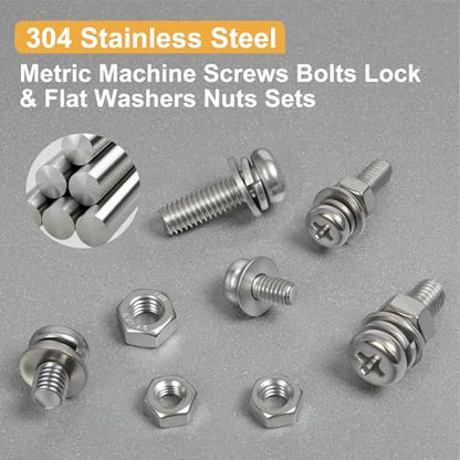 VGBUY 500Pcs Stainless Steel Nut and Bolt Assortment Kit, M2 M2.5 M3 M4 M5 Small Metric Machine Screws, Multipurpose Hardware Set for DIY Projects, Repairs, Electronics - style: 500PCS M2/2.5/3/4/5