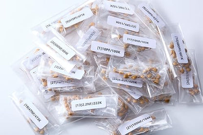 Chanzon 600pcs 30 Values Ceramic Capacitor Kit 10pF-10uF 50V ±10%
