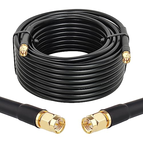 MOOKEERF KMR240 SMA Male to SMA Male Coaxial Cable 50 ohm Coax Ultra Low Loss Antenna Extension for 3G/4G/5G/LTE Network Equipment, GPS, RF Radio (30FT) - size: 30 FT