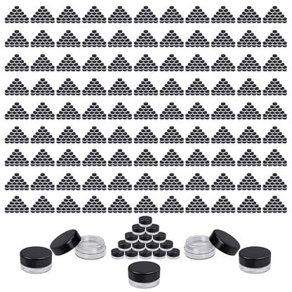 Cosmetic Empty Container, 3 Gram Jar, 3 Ml Jar, Black, 2000 PK, Black - color: Black, size: 2000 Pack