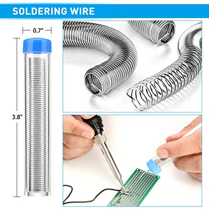 Soldering Iron Kit, 60W Upgraded Soldering Kits Adjustable Temperature Welding Tool Solder Irons Pen with On/Off Switch Use for Electrical Repairs - color: 19-in-1