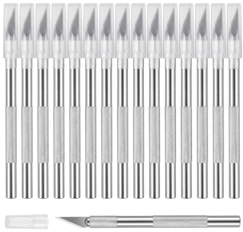 15 Pack Exacto Knife Set, Hobby Knife, Silver