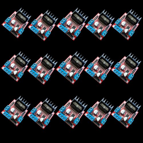 L298N Motor Driver Controller Board, DC Dual H Bridge Motor Drive Module for Arduino Raspberry Pi Stepper Motor Arduino Smart Car Power Drive Chip (15 PCS) - color: 15 PCS