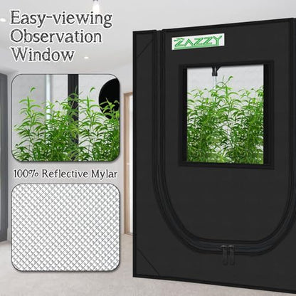 Zazzy Grow Tent 18"x30"x36" Heavy Duty Indoor Growing Tents - size: 18"x30"x36"