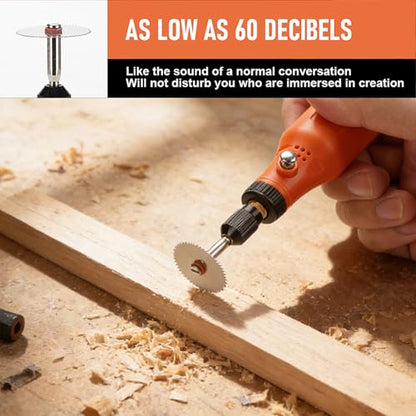 Miniature Electric Engraving Pen, Cordless Rotary Tool, Low Noise 60dB, Wood Carving and Cutting, Spindle Lock Chuck (3DXSP HEISE) - color: Black