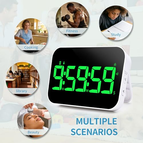 TXL Digital Timer for Classroom, Pomodoro & Kitchen, Rechargeable Magnetic Countdown Timer with Large LED Display, Loud Alarm, 3 Volume Levels, Vibration Mode & 3 Brightness Settings - style: Regular Version