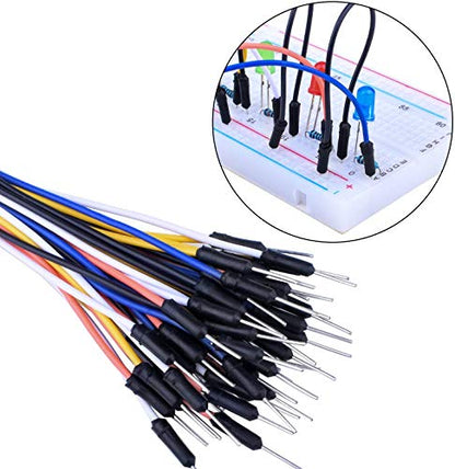 HiLetgo Pack of 3 Set 65pcs Assorted Multicoloured Solderless Wires Flexible Breadboard Jumper Wires Male to Male