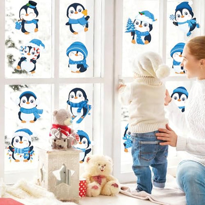 48Pcs Winter Penguin Cutouts, Cute Penguin Paper Cut Outs Bulletin Board Decor for Winter Christmas Holiday Home Office Classroom Chalkboard Window Wall Door Decor - style: Penguin