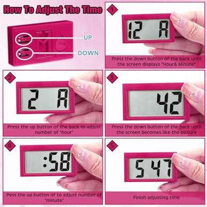 Frienda 3 Pieces Mini Small Digital Clock Stick On,Red - color: Red