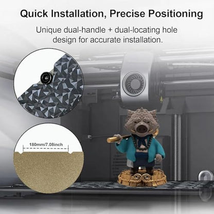 IdeaFormer-3D Double Sided PEO PEI Build Plate for Creality K1 Max/Ender 3 V3 Plus, Flexible PEO PEI Spring Steel Sheet No Magnetic Bed Plate K1 Max Plate 315x310 mm - color: Dimond PEO+Textured Gold PEI