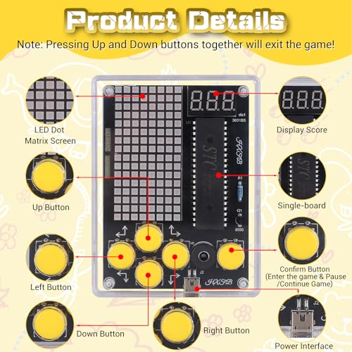 PEMENOL 7-in-1 DIY Game Soldering Kit, Interactive STEM Electronics Project
