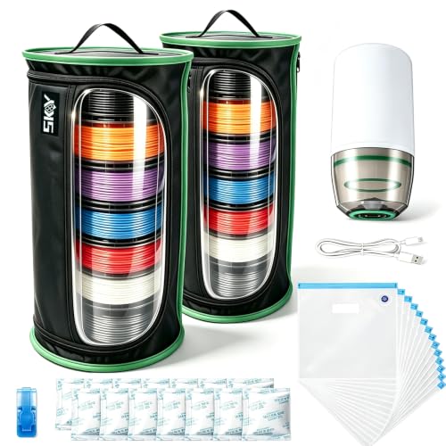 3D Printer Filament Storage Box with 14 Pcs Vacuum Storage Bags Kit-2 Pack - size: Handbag-2P
