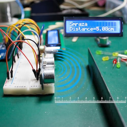 Smraza 2Pcs HC-SR04 Ultrasonic Distance Sensor with 2 Brackets for Arduino