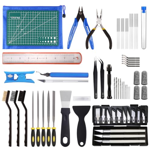 79 Pcs 3D Printer Tools Kit, 3D Printing Accessories Includes Nozzle Cleaning Tool, Deburring Tool, Drill Set, Hobby Knife Set, Tube Cutter Suitable for 3D Print Removing, Cleaning, Finishing - style: 79PCS