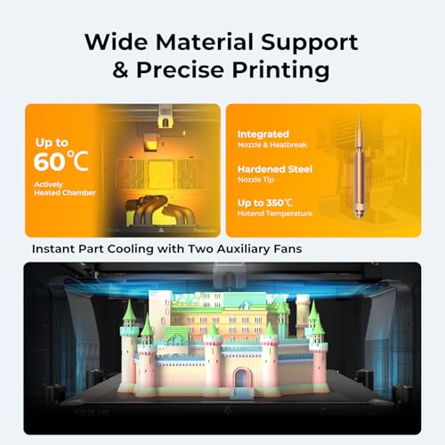 Creality K2 Plus Combo 3D Printer, Multi Color Printing with New CFS Bundle with Creality 3D Printer Tool Kit, 74Pcs 3D Printing Tool Wrap Kit Assembly