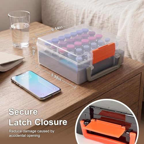 Peptide Case for Fridge and Freezer, 30-Slot Insulin Vial Storage Case (Transparent, Normal) - color: Transparent