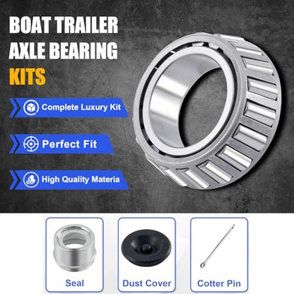 XiKe Trailer Wheel Bearings L44643 L44610 Fits 2000 Lbs 1'' Axles, 2 Sets - size: L44643/10 + Seal ID 1.249'', style: Pack 2 Set