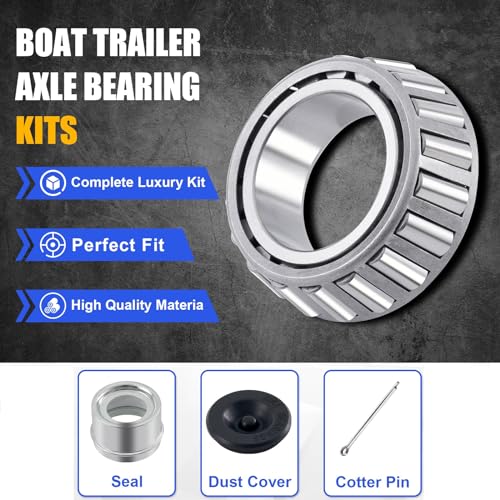 XiKe Trailer Bearings LM11949 LM11910 for 3/4" Axles, 2 Sets - size: LM11949/10 + Seal ID 1.125'', style: Pack 2 Set