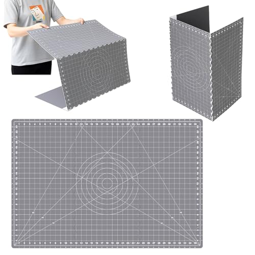 Teenyyou 24" x 36" Self Healing Folding Cutting Mat with Grid for Quilting, Sewing, Craft Hobby Board Sewing Cutting Mat for Quilting, Leather, Fabric, Crafting, Scrapbooking, Art, Clay - color: Dark Gray, size: 36" L x 24" W
