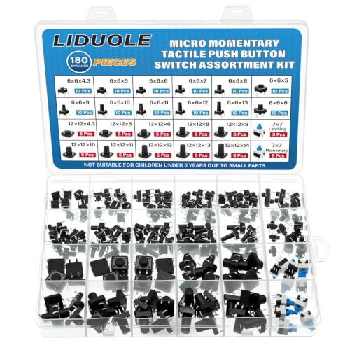 24Values Tactile Push Button Switch Kit Micro Tact Switches Set