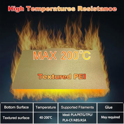 230x150mm Gold PEI Build Plate for Creator Pro 2/Qidi X-Pro/Qidi Tech/Dreamer/Inventor, Double Sided Textured PEI Flexible Spring Steel Platform Heated Printing Bed for 3D Printer - size: 230x150mm