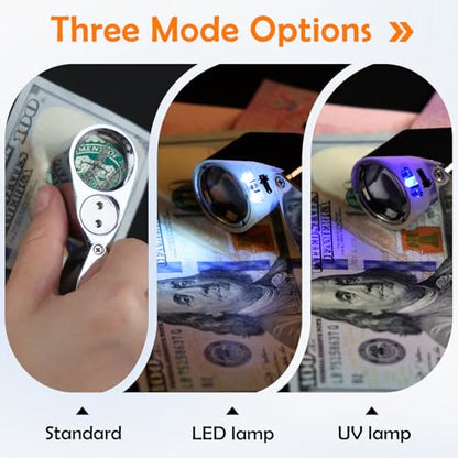 Leffis 40X Jewelers Loupe Magnifier LED/UV Illuminated Magnifying Glasses - size: 1 Pack