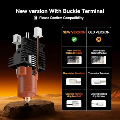 Creality 2026 Official K1/K1 Max/K1C/K1 SE Upgrade Ceramic Heating Block Hotend Kit, Unicorn Quick Swap Nozzle Kit, All-Metal Integrated Design Kit for K1 Series 3D Printers (Terminal with Buckle) - style: For K1/K1 Max/K1C/K1 SE