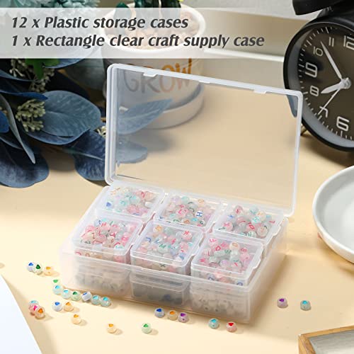13 Pack Small Plastic Bead Organizers with Clear Case, 1.5 x 1.5 x 0.7 Inch - size: 1.5 x 1.5 x 0.7 Inch
