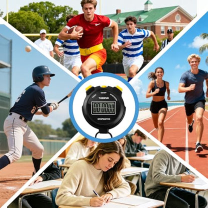 2 Pack Digital Simple Silent Stopwatch Timer: Basic Stopwatch Only
