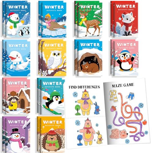 BenLouis 24 Pack Winter Mini Activity Books for Kids ages 4-8-16 - style: Winter