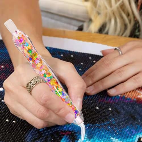 Praise V Do 5D Diamond Painting Art Drill Rhinestone Gem Picker Tools Pen Accessories for Diamond Art Painting, Nail Art, Bead Dot Art Snow - color: Colorful Snow