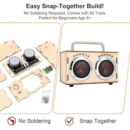 STEM Projects Kit for Kids & Adults, Build Your Own Portable DIY Wood Bluetooth Speaker, Science Experiment Electronics Kit Toys for Boys & Girls Ages 8-12 9 10 11 14 16 Birthday Gift-Chrome - color: Chrome