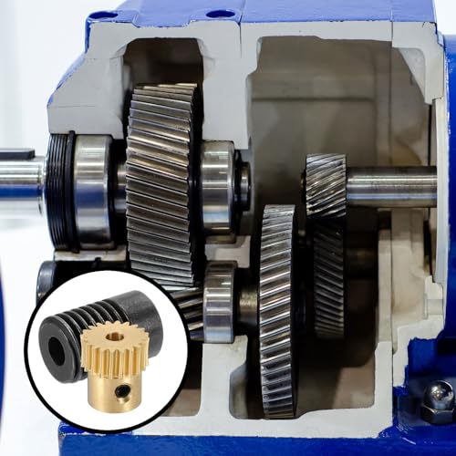 uxcell Worm Gear Set 20T 0.5 Module 20:1 Reduction Rate, Right Rotation Drive Gear Box Wheel Reduce Transmission Part (Brass Gear-3mm Bore, #45 Steel Rod 5mm Bore) - size: Gear-3mm, Rod-5mm Bore, style: 0.5M-20T