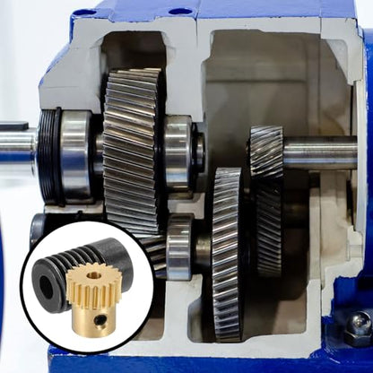 uxcell Worm Gear Set 20T 0.5 Module 20:1 Reduction Rate, Right Rotation Drive Gear Box Wheel Reduce Transmission Part (Brass Gear-3mm Bore, #45 Steel Rod 5mm Bore) - size: Gear-3mm, Rod-5mm Bore, style: 0.5M-20T