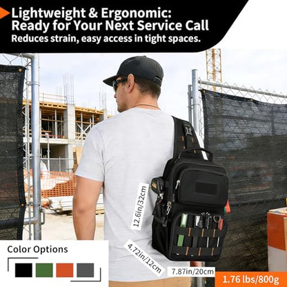 Rexmore Tactical Electrician & HVAC Tool Chest Bag, 3-Point Harness Black - color: Black