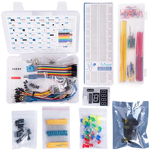 Miuzei Electronics Component Kit with Breadboard Compatible with Arduino