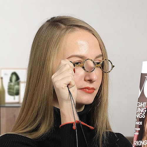 TERAISE Reading Glasses Pendant Necklace Readers for Women Lightweight - color: Yellow Leopard+blue Leopard