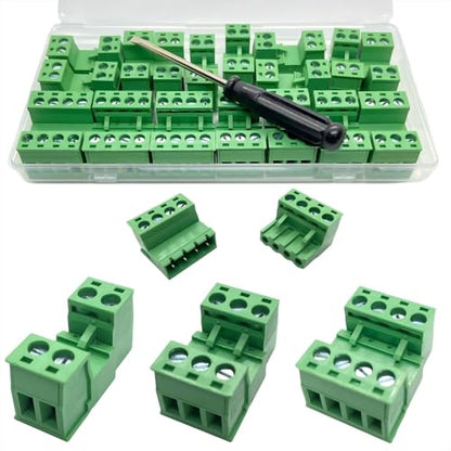 17pcs 5.08mm PCB Pluggable Screw Terminal Block Connector Kit 2/3/4 Pin