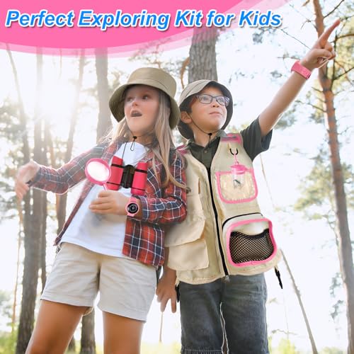 YOPINSAND Kids Explorer Kit & Bug Catcher Kit, Kids Outdoor Exploration Set - color: Pink
